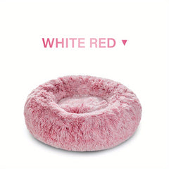 Plush Dog Bed Anti-anxiety Round Pet Bed