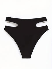 High Stretch Bikini Bottom with Cut Out High Cut Beachwear