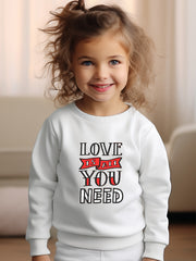 Girls Letters Pattern Crew Neck Sweatshirt For Spring Fall Christmas Gift