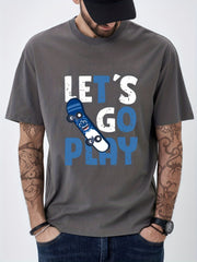 Men's Graphic Crew Neck T-shirt LET'S GO TO PLAY