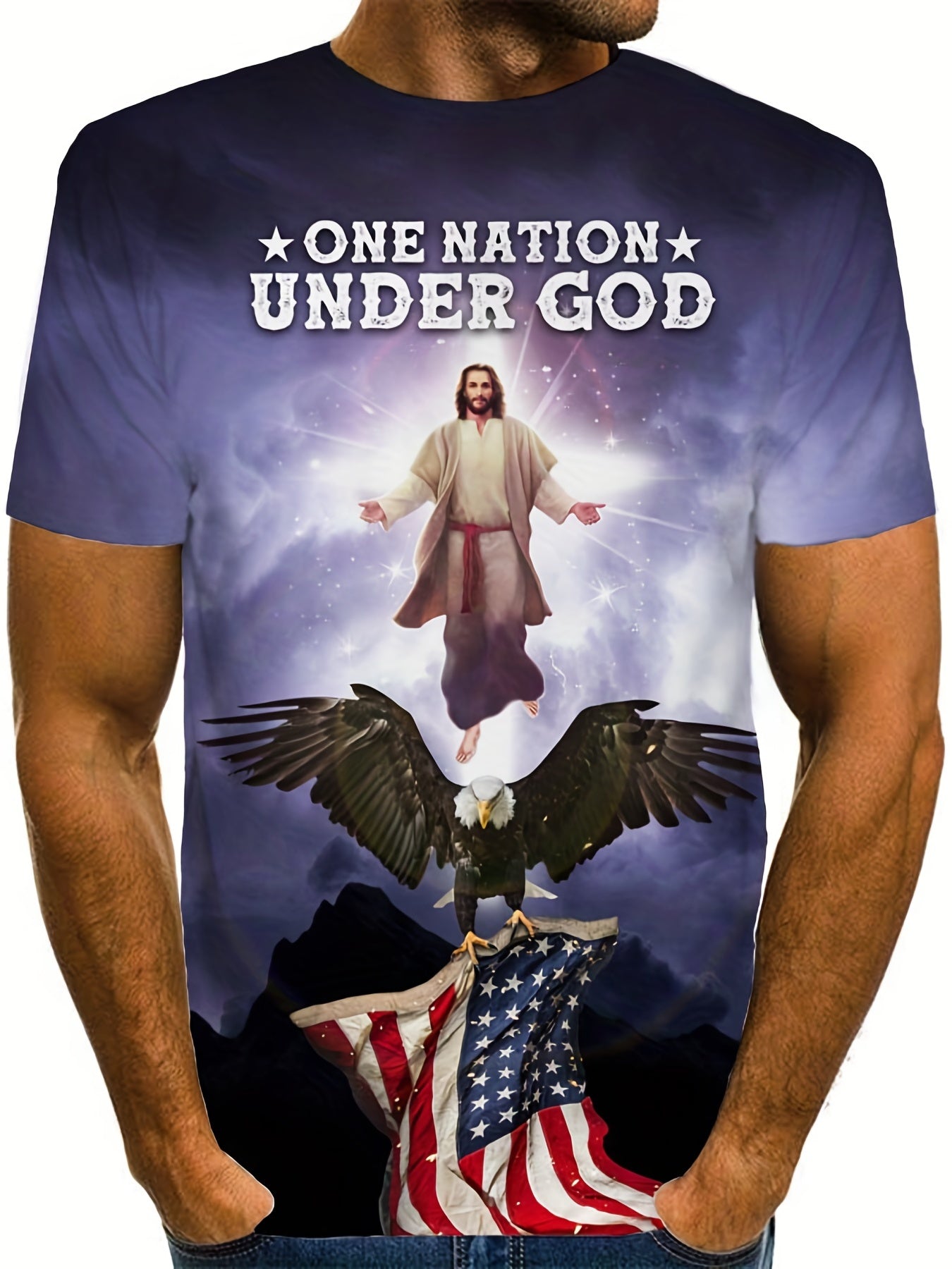 Men's Graphic Print T-Shirt Crew Neck Tee for Summer