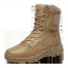 Men's Waterproof High Top Hiking Shoes - Military Style