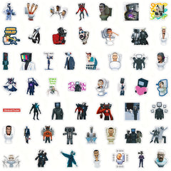 50pcs Toilet Man And Monitor Doodle Stickers - DIY Creative Toys