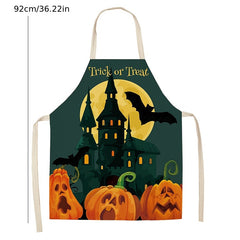 Halloween Party Aprons with Cartoon Prints for Work Uniforms