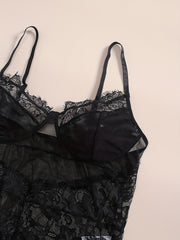Floral Lace Sexy Plus Size Bodysuit Lingerie