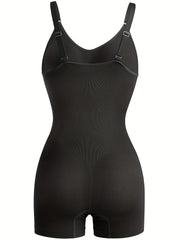 Solid Shaping Bodysuit V Neck Tummy Control Body Shaper