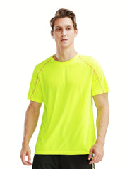 Men's Active Stretch Crew Neck Tee for Outdoor Activities