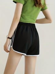 Women's Block Shorts Casual Elastic Loose Summer Beach Yoga Shorts