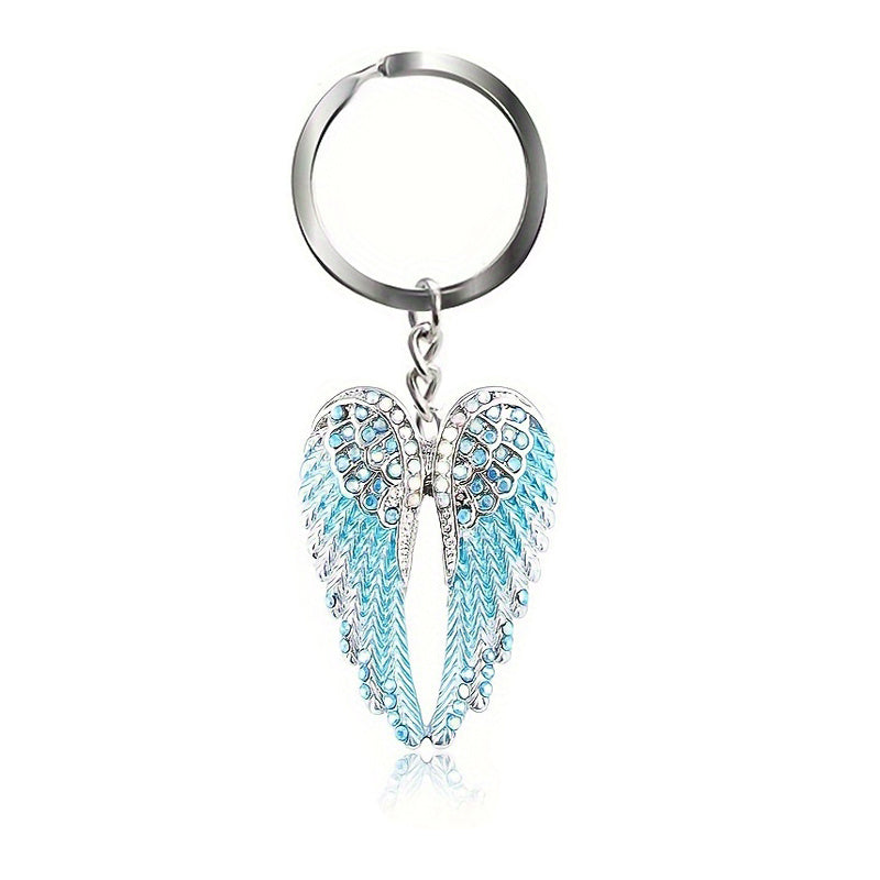 Angel Wings Rhinestone Enamel Keychain