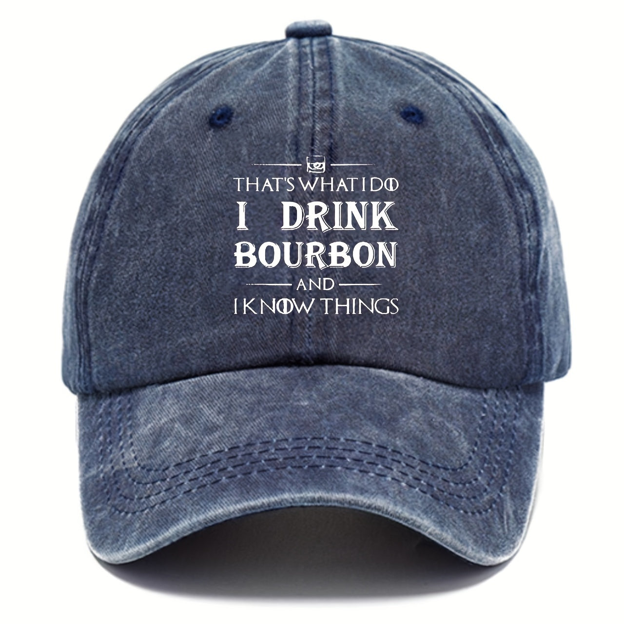 Funny Print Baseball Cap Distressed Vintage Style