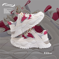 Chunky Lace-Up Sneakers for Women - Comfortable Dad Shoes