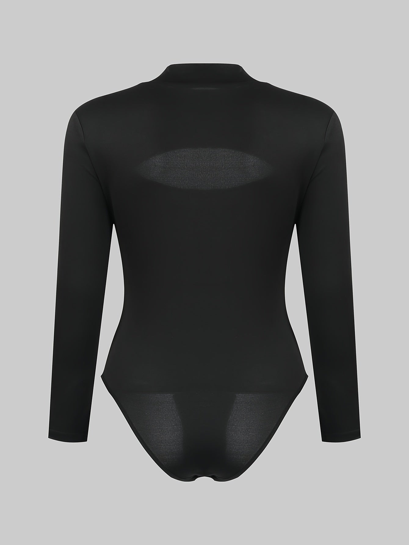 Solid Cut Out Long Sleeve Mock Neck Bodysuit