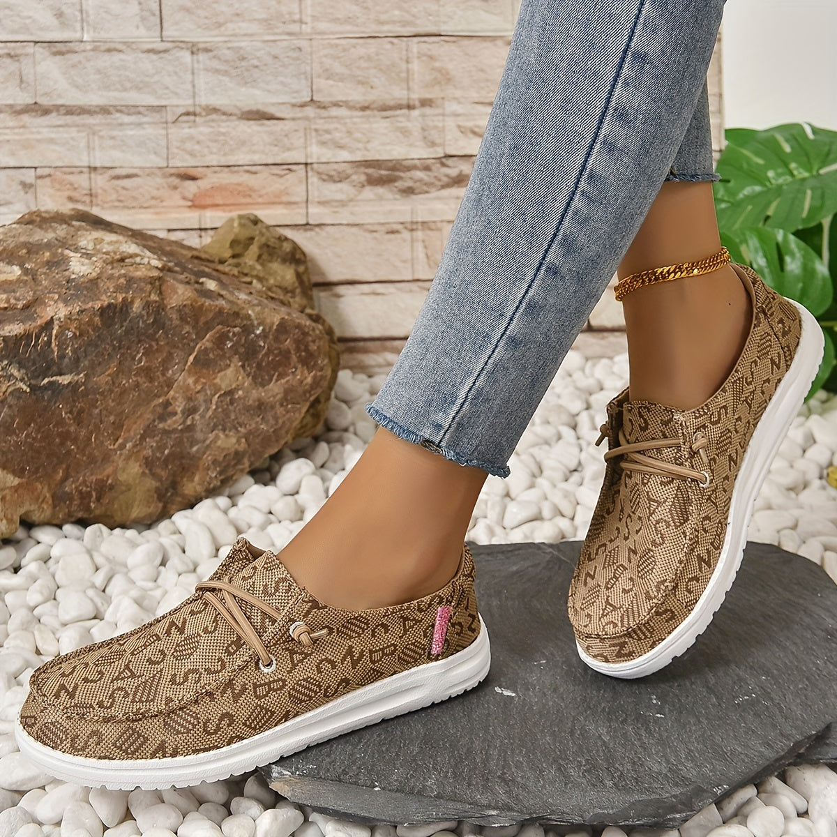 Women's Printed Canvas Shoes Comfortable Lightweight Flat Shoes