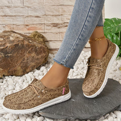 Women's Printed Canvas Shoes Comfortable Lightweight Flat Shoes