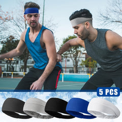 5pcs Men's Summer Cooling Headband Set for Hot Weather Sports