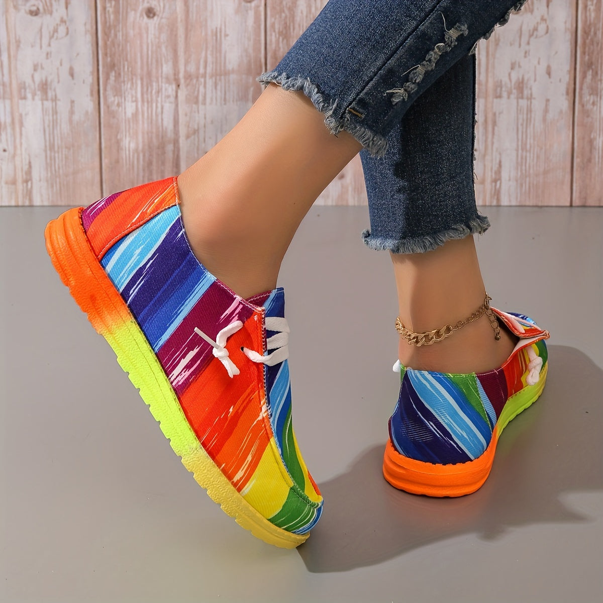 Women's Colorful Canvas Lace Up Low Top Shoes