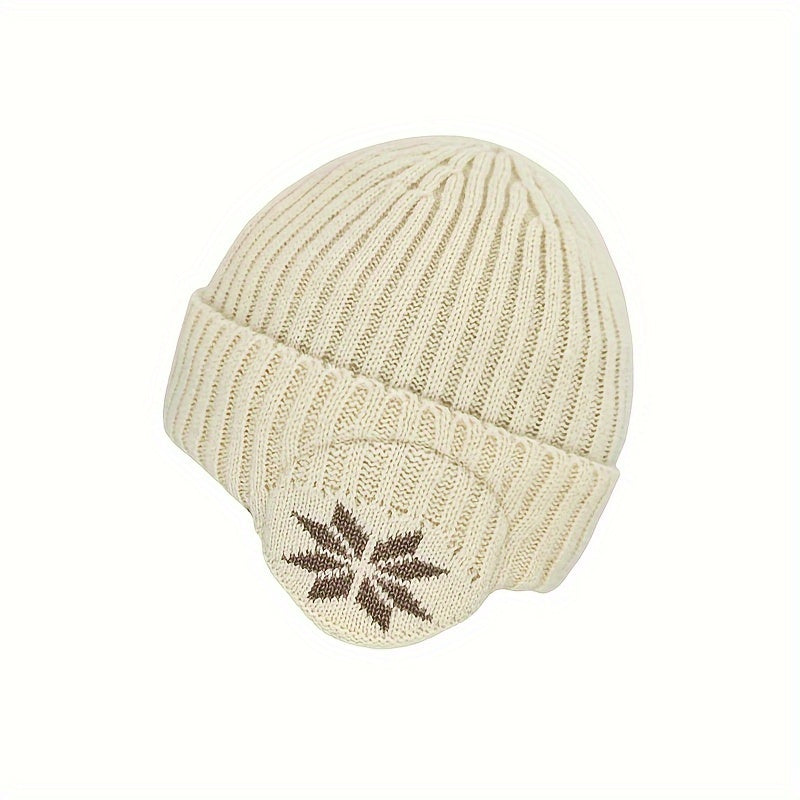 Men Winter Beanie Hat Warm Thicken Lined Cuffed Earflap Ski Hat