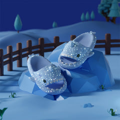 Cartoon Shark Luminous Slippers Girls Non Slip Lightweight Open Toe Slippers