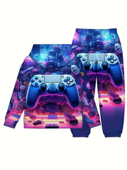 Toddler Boys Game Controller 3D Hooded Sweatshirt & Sweatpants Set