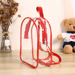 Transparent PVC Zipper Backpack Casual Bag
