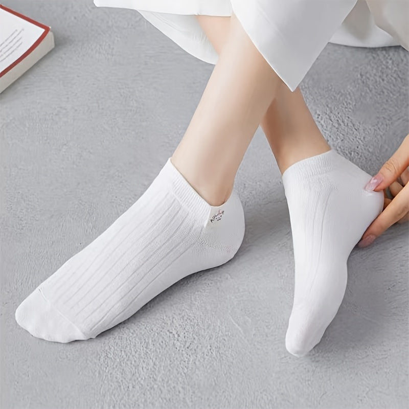 5 Pairs Cartoon Low Cut Ankle Socks Women's Stockings