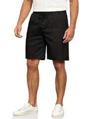 Classic Comfy Shorts Men's Casual Solid Waist Drawstring Shorts