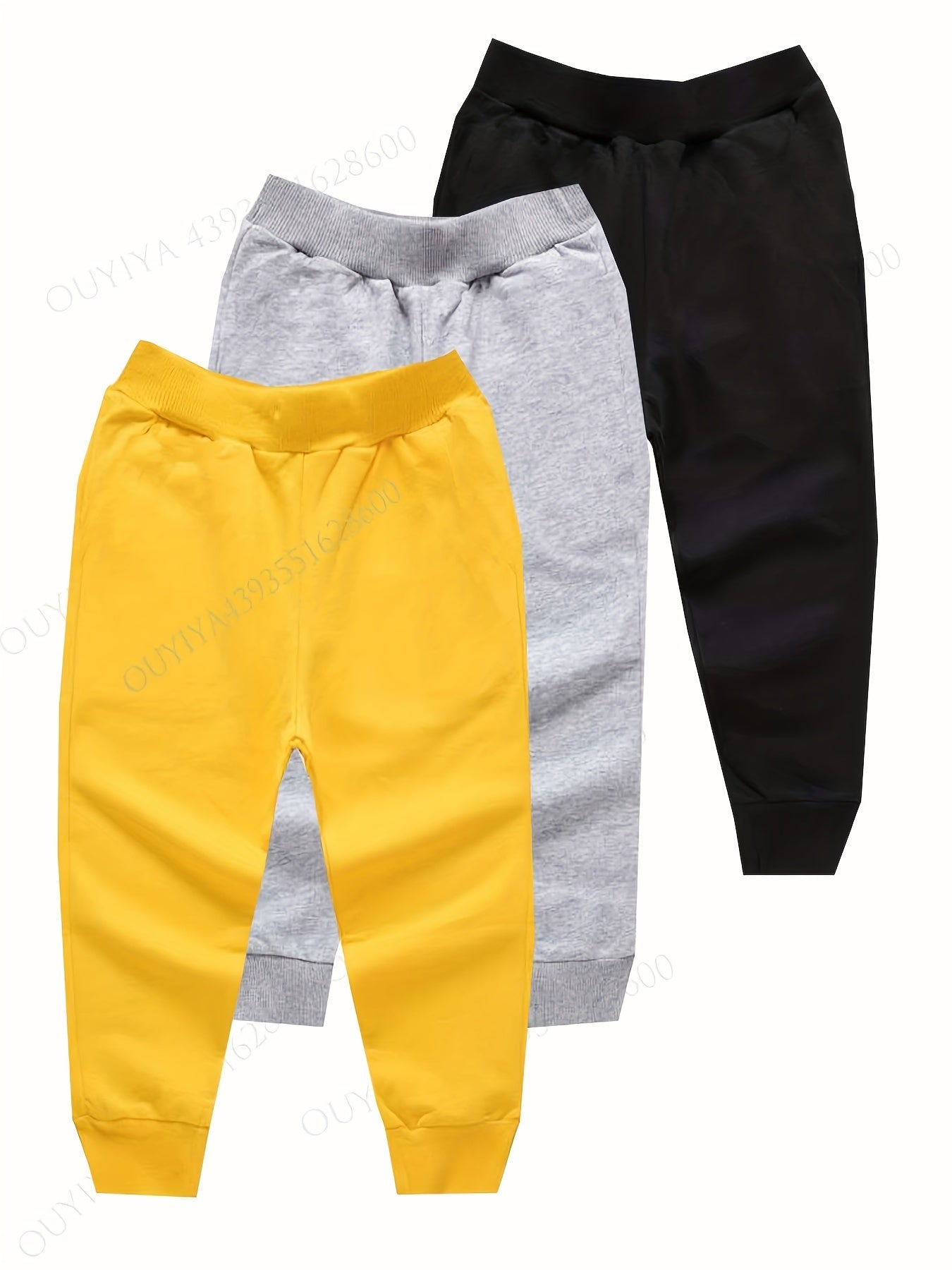 3pcs Boys Active Sweatpants Quick drying Breathable Jogger Kids Clothing