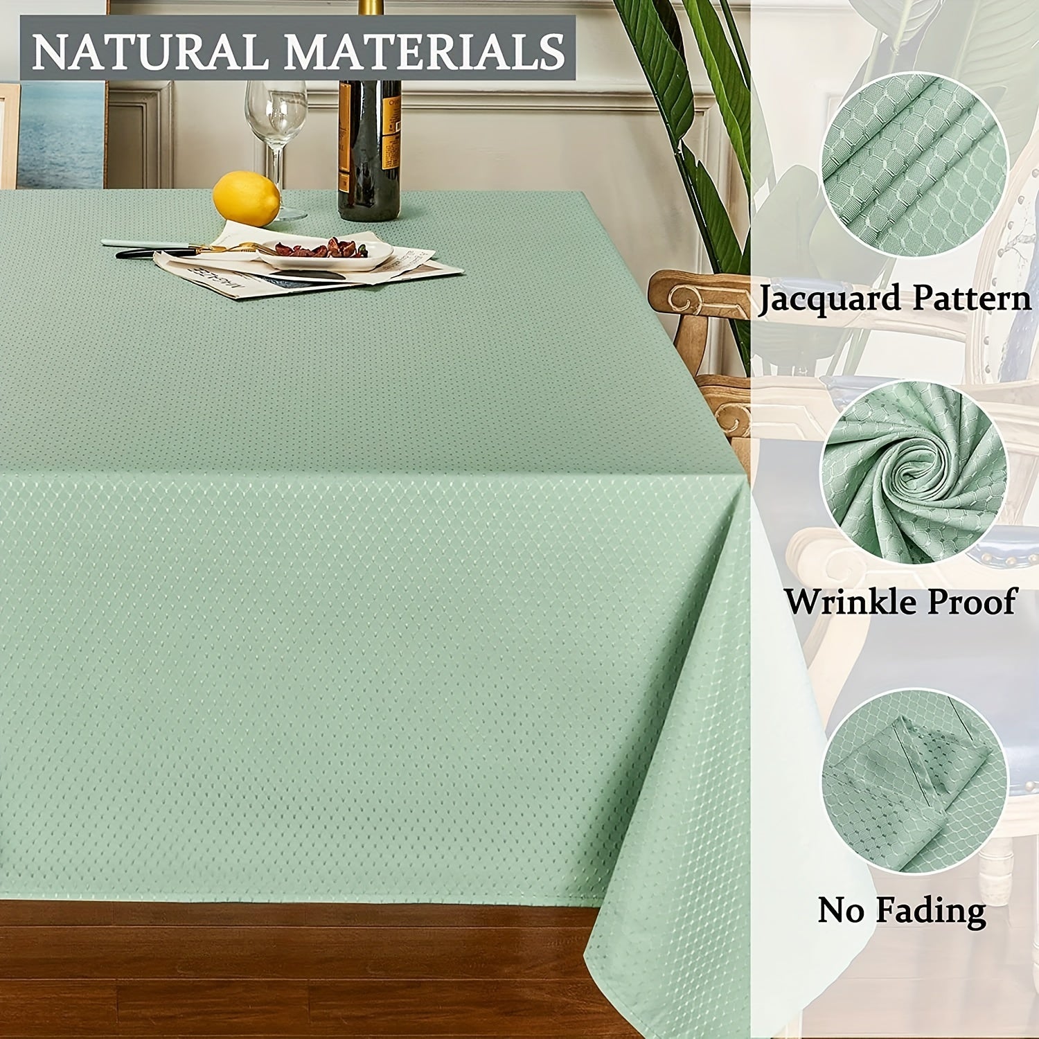 Poly Tablecloth Grass Green Water Resistant Wrinkle Free