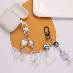 Gradient Acrylic Butterfly Key Chain for Girls