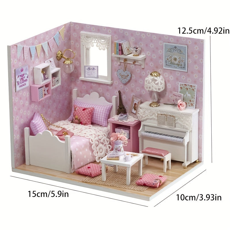 24 Scale Mini Dollhouse Kit with Room Accessories and Furniture