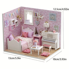 24 Scale Mini Dollhouse Kit with Room Accessories and Furniture