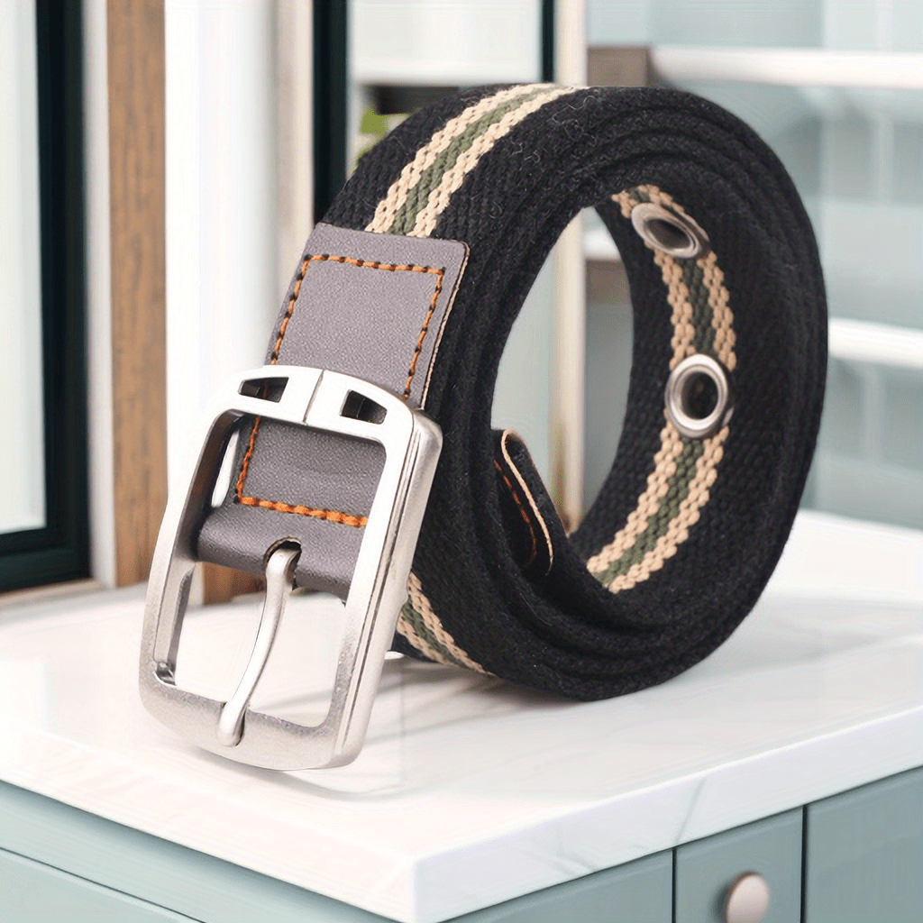 Canvas Alloy Needle Buckle Braid Belt Fashionable Cowboy Overalls Belt