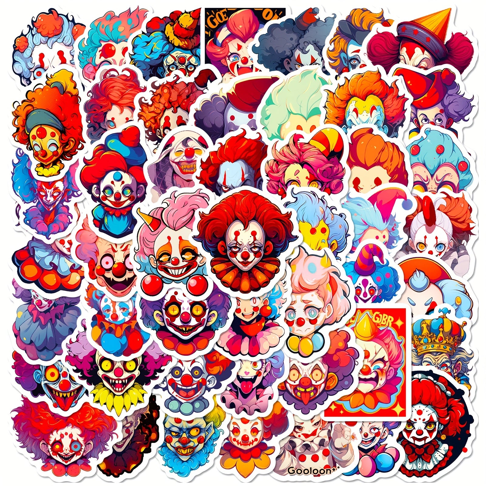 50pcs Funny Clown Graffiti Stickers Laptop Helmet DIY Waterproof Stickers