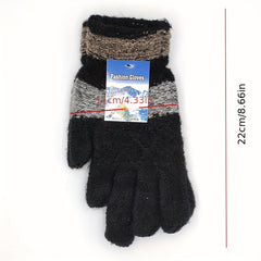 Winter Warm Striped Gloves for Men and Women