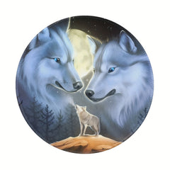 Wolf Growl Pattern Mouse Pad 20x20cm - E-Sport Work From Home Non-Slip Rubber