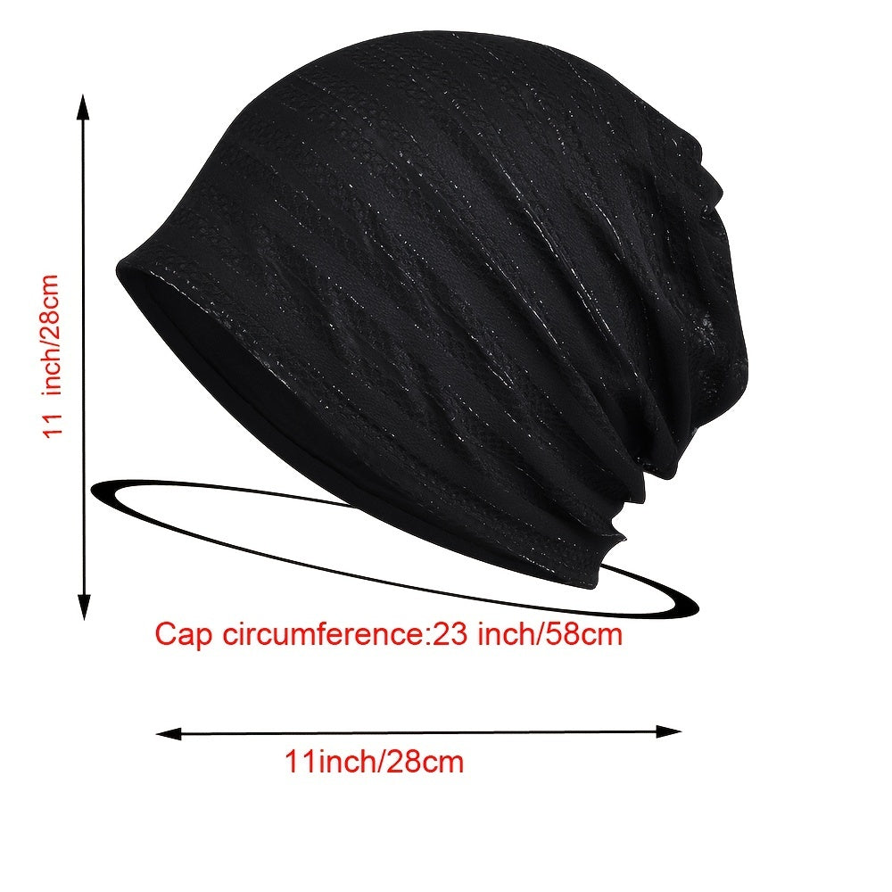 Women Thin Stripe Hollow Beanie Cap Sunscreen Headwrap Casual Hat