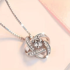 Faux Diamond & Copper Zircon Pendant Necklace for Niece