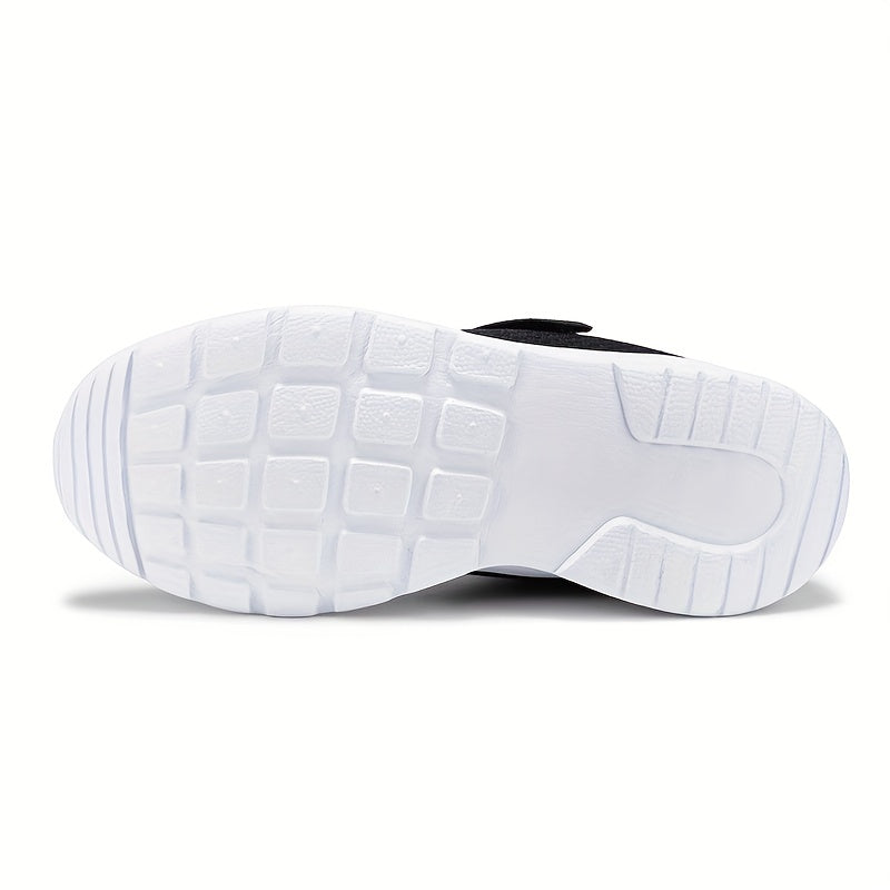 Kid's Mesh Running Shoes Hook Loop Fastener Breathable Shock Absorption Sneakers