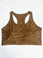 Random Print Round Neck Bra & Leggings 2 Piece Set