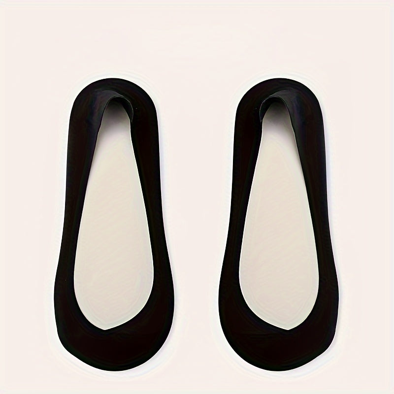 Women's Ice Silk Boat Socks 5 Pairs Thin Anti-Skid Heel Invisible Socks