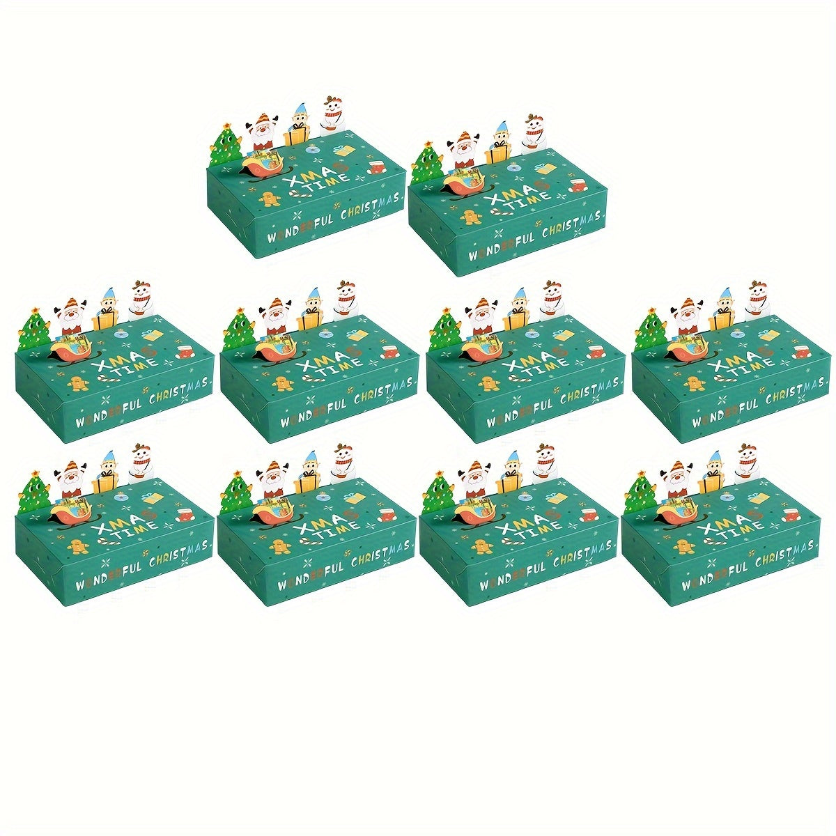 10pcs Christmas Cupcake Boxes Cookie Boxes Christmas Party Treats