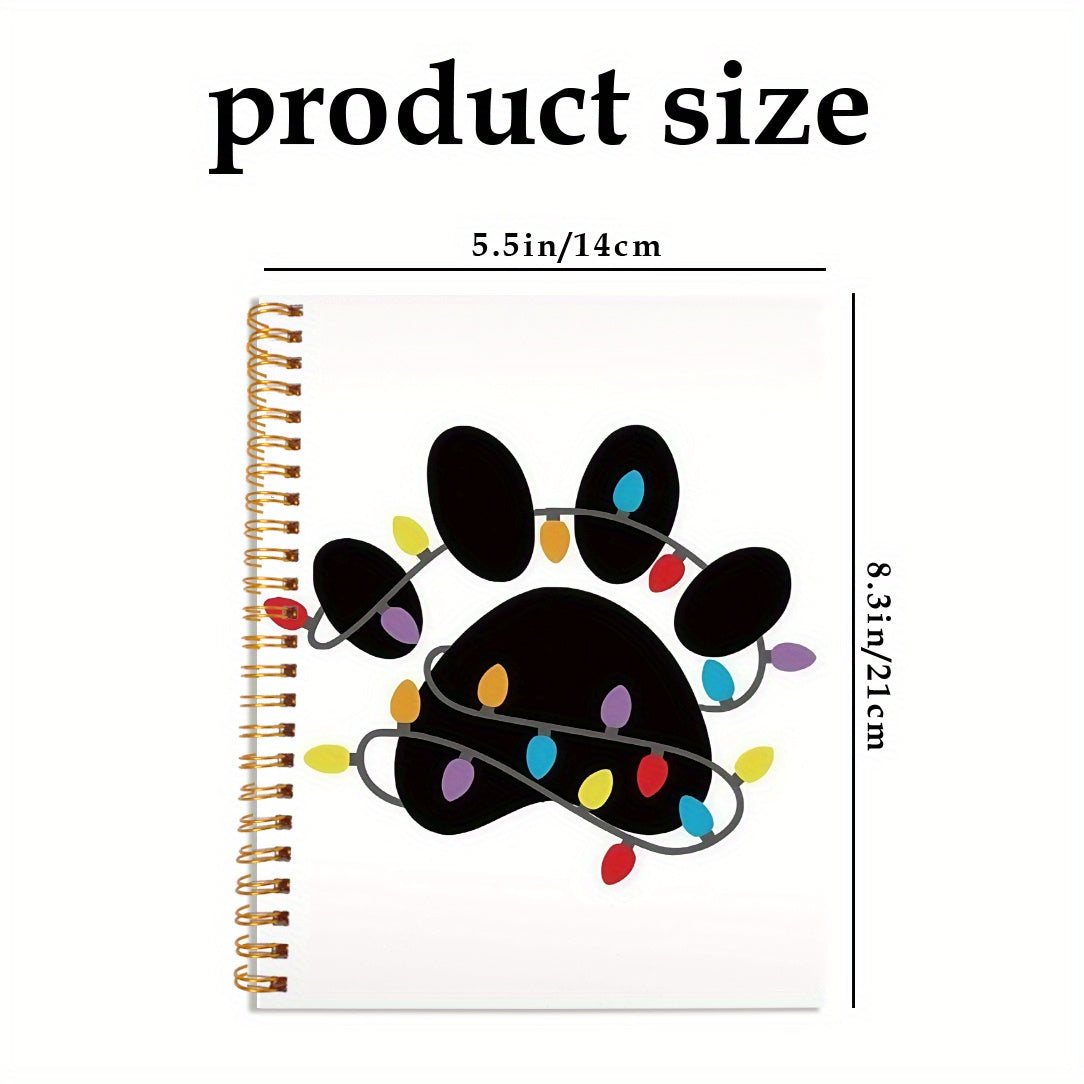Charming Dog Paw Print Notebook - Perfect for Christmas