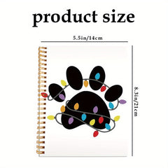 Charming Dog Paw Print Notebook - Perfect for Christmas