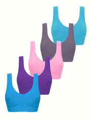 5 Pack Plus Size Seamless Fitness Bra Set