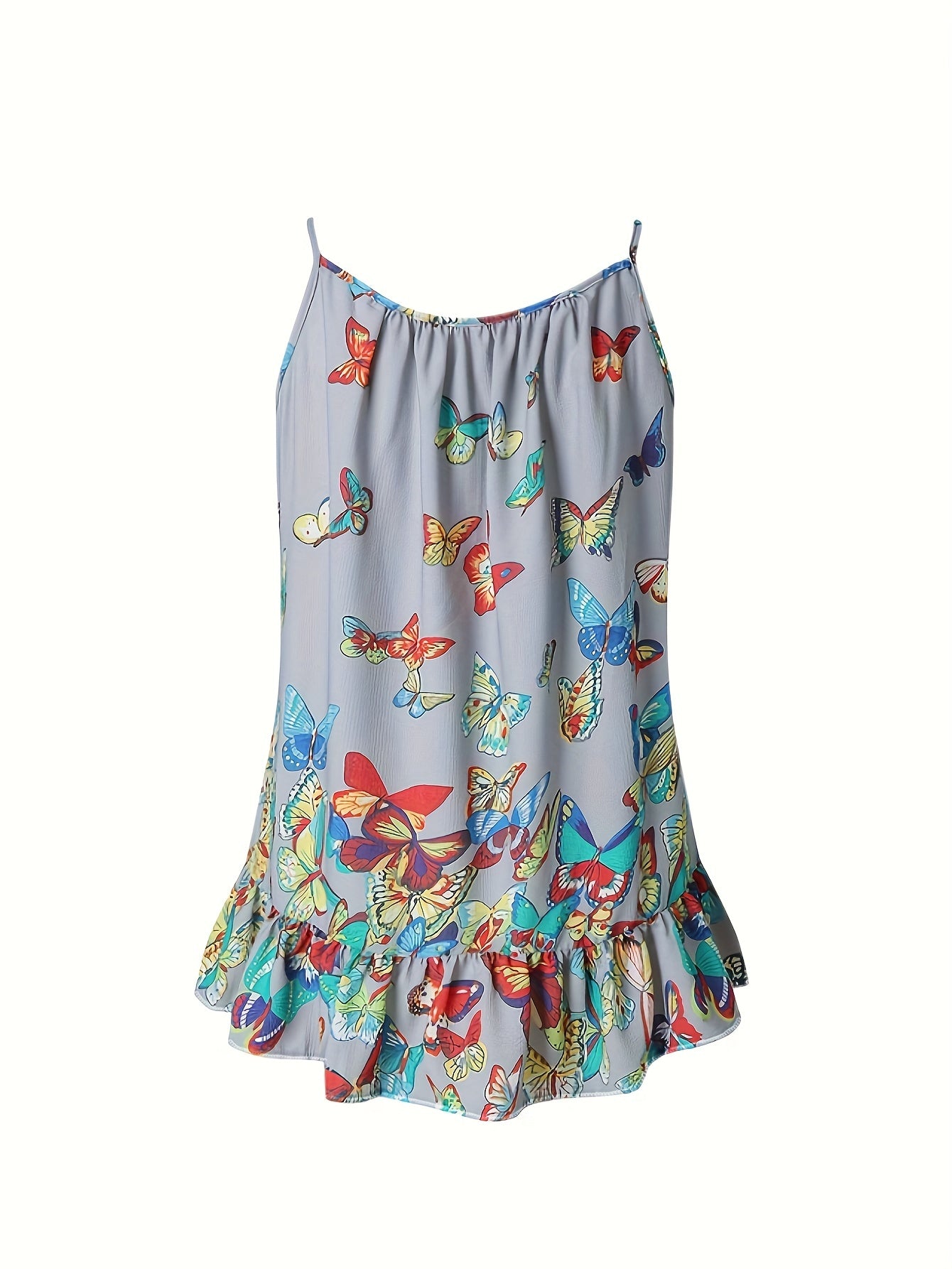 Butterfly Print Cami Top Sleeveless Summer Top Women's Clothing