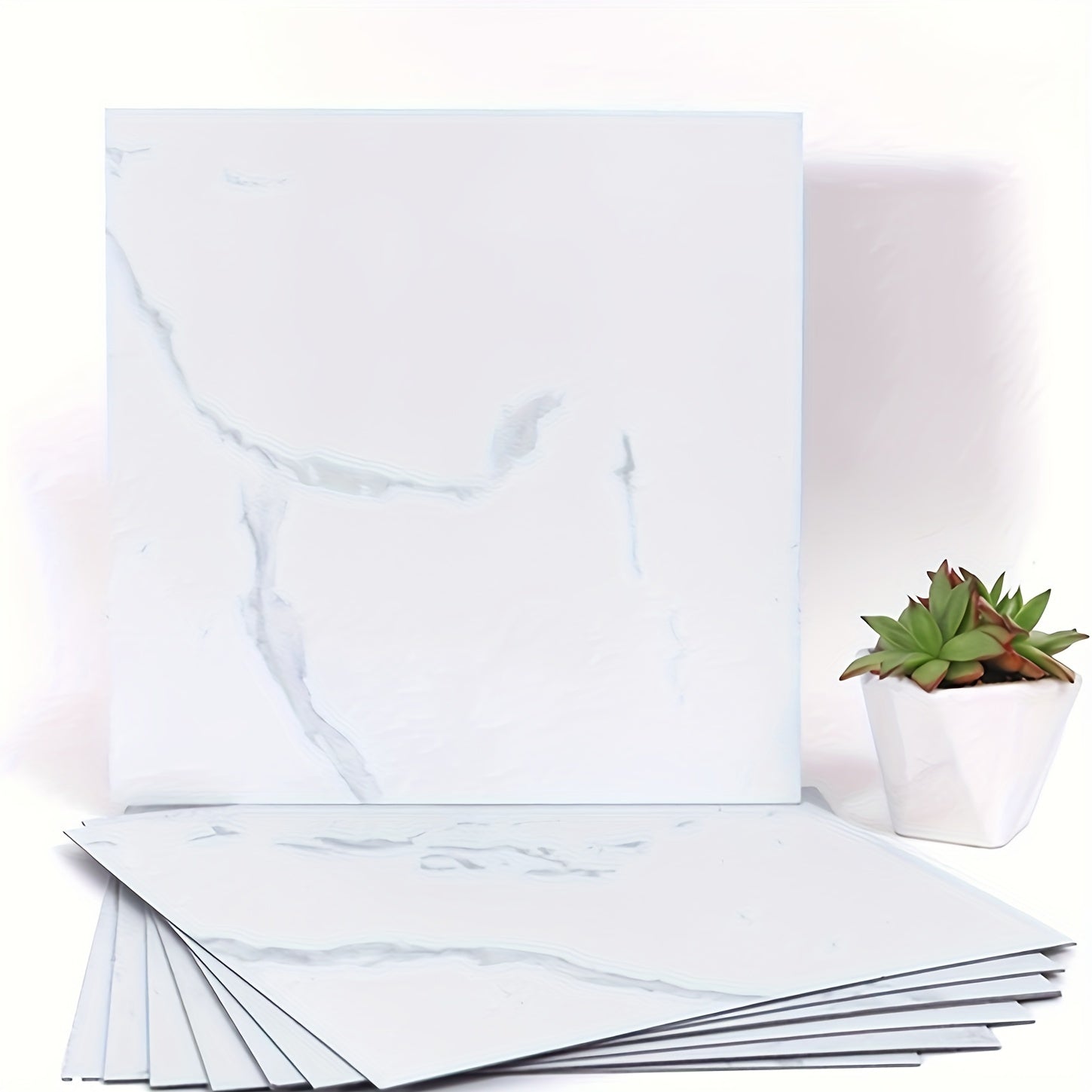 10pcs Marble Adhesive Floor Wall Tiles Peel And Stick Flooring Vinyl Waterproof