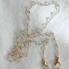 Vintage Crystal Beads Glasses Chain CCB Pearl Copper Alloy Mask Hanging Chain