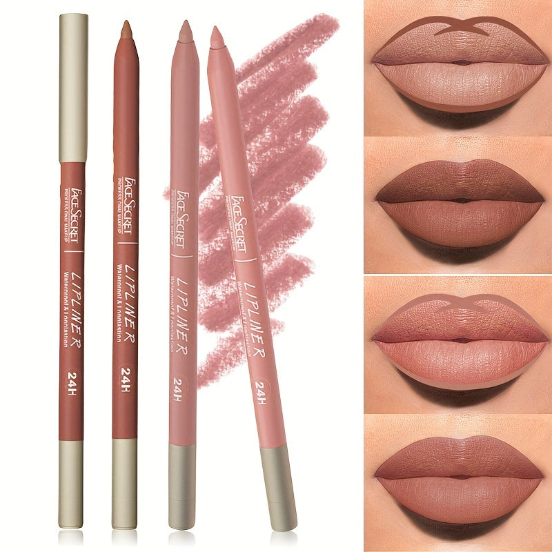 3 Pcs Nude Lip Liner Set Matte Finish Waterproof Long Lasting Gift Set
