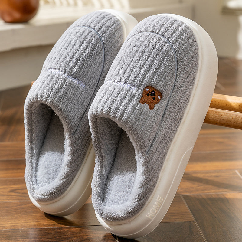 Cozy Bunny Plush Slippers Anti-Skid Indoor Shoes for Men