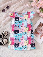 Baby Girl's Cartoon Flutter Dress Summer Playwear